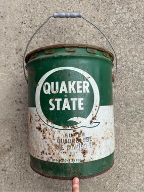 Green Metal Oil Pail